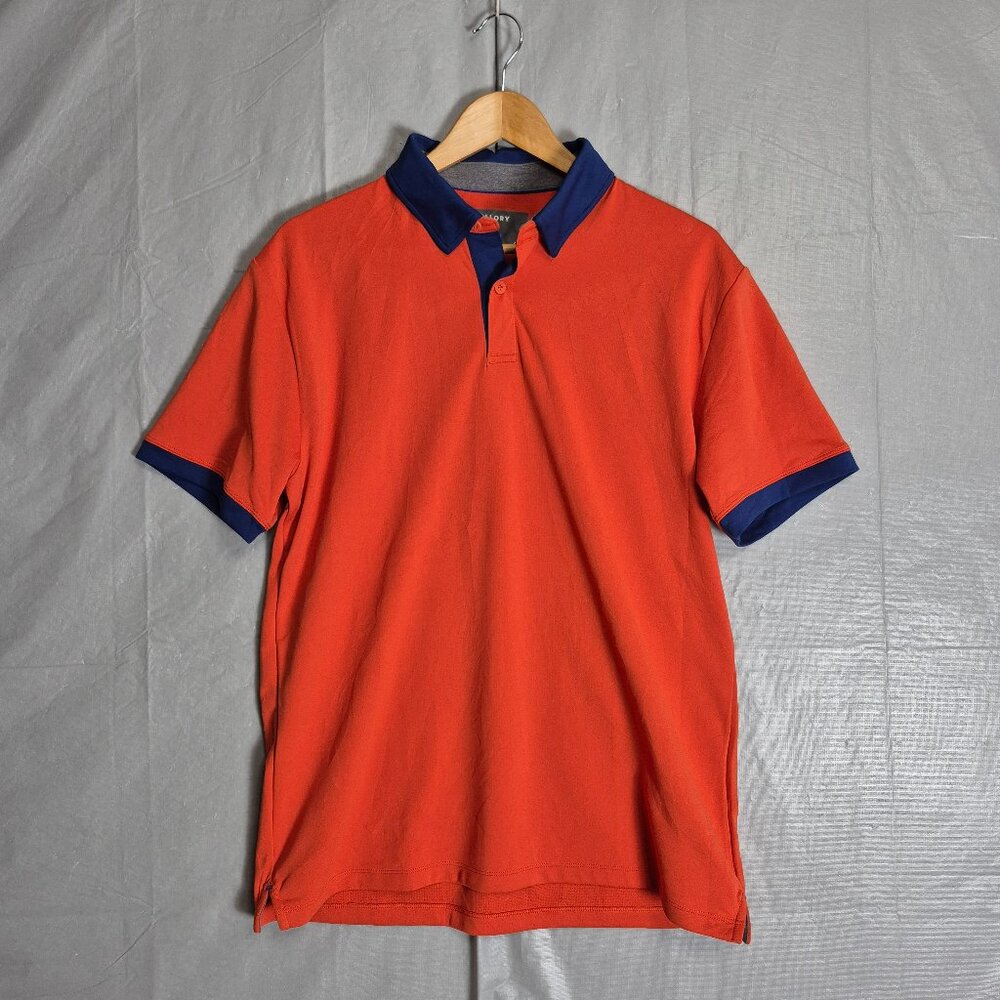Twillory Polo Mens Large Orange Athletic Athleisure Athlounger Peformance 0544